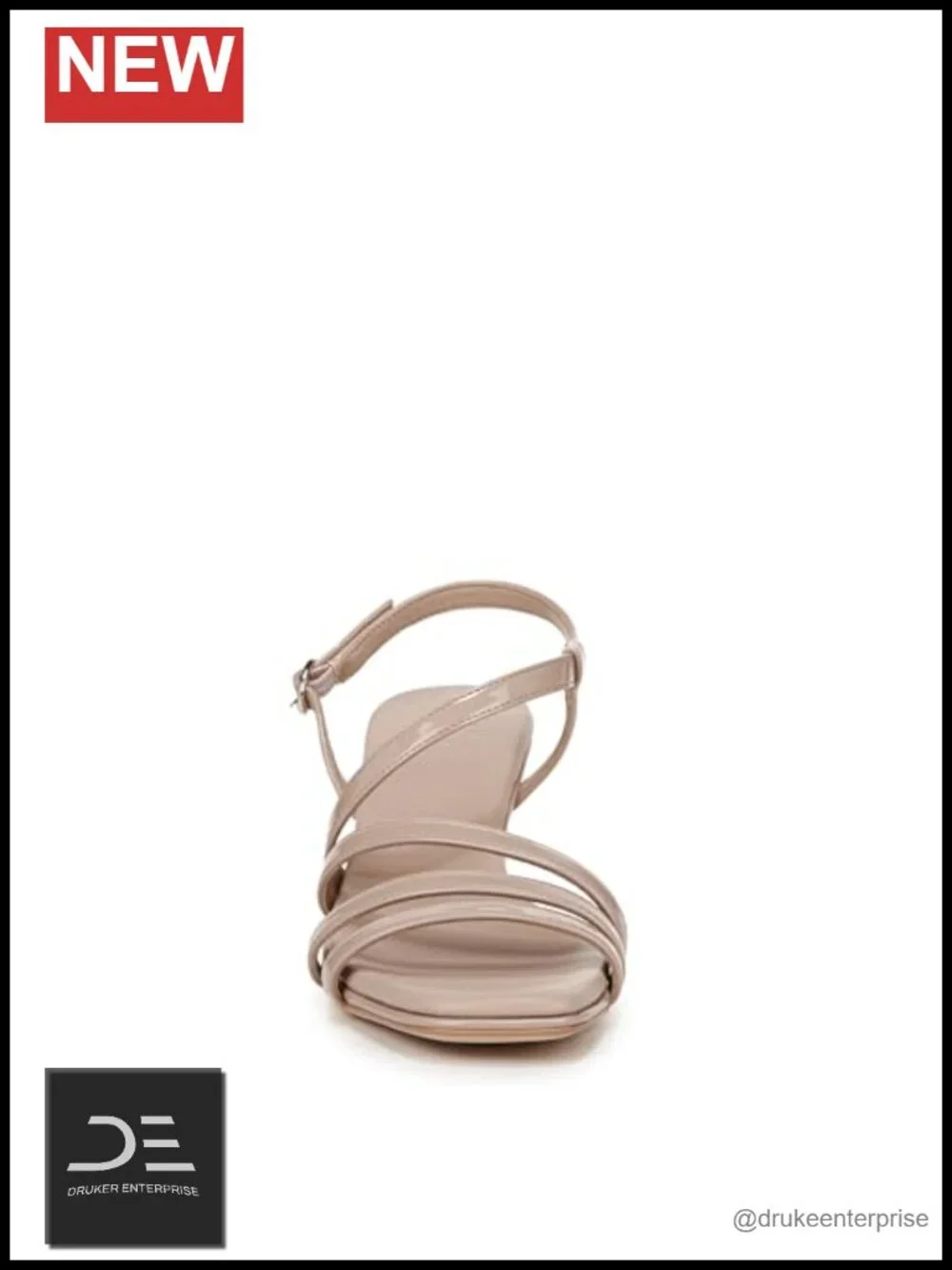Women's Leather Sandals with Hook-and-Loop Closure